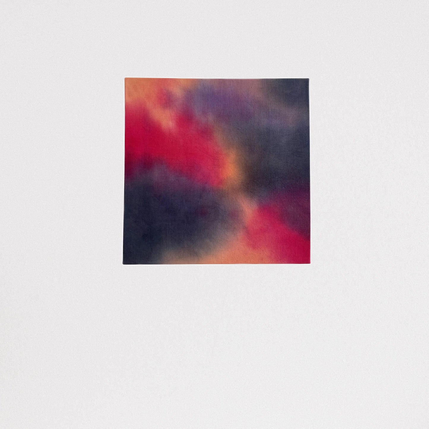 Abstract cloud painting in shades of pink, peach and gray.