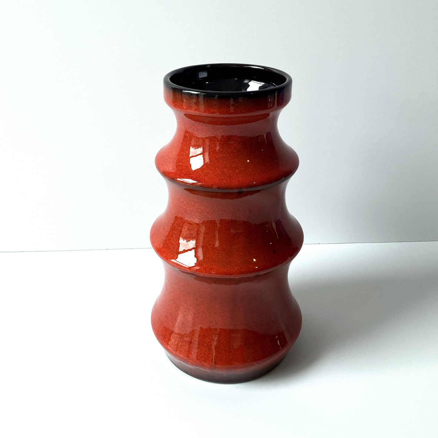 Bay Keramik Red Tiered Vase, 1960s