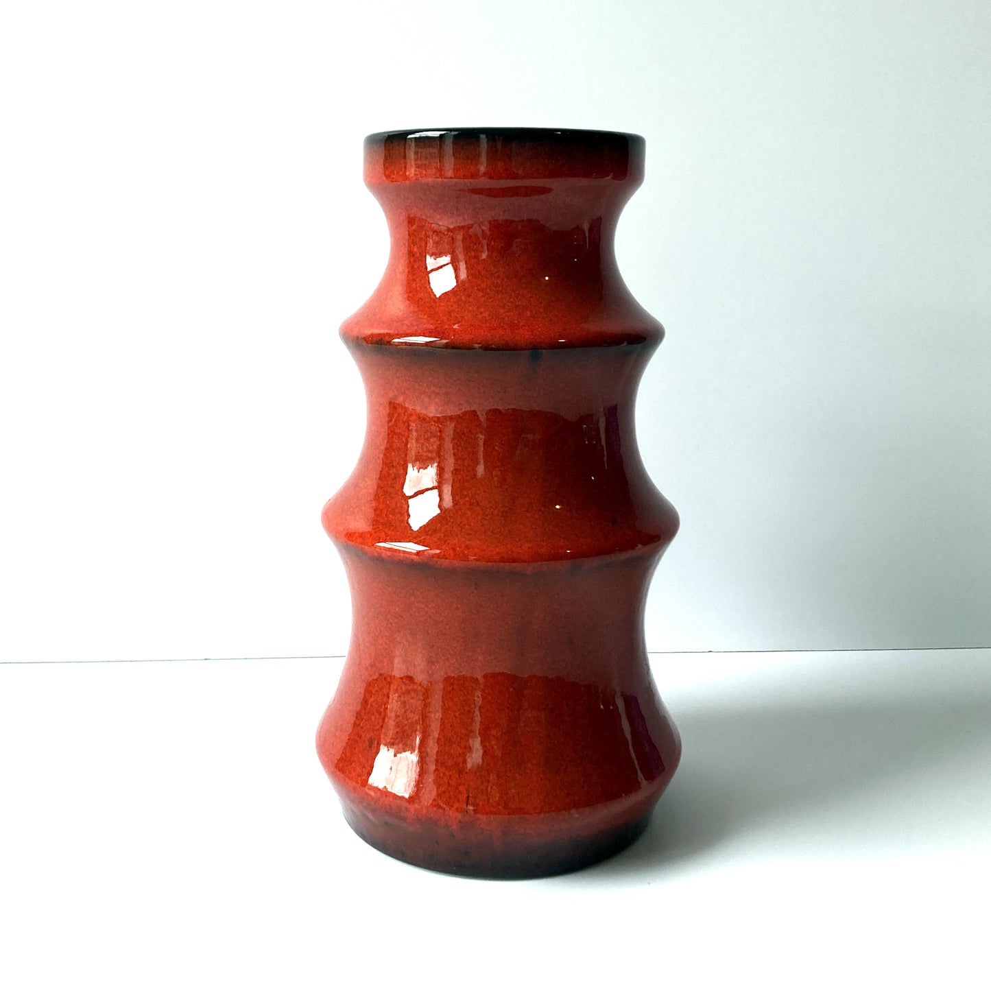 Bay Keramik Red Tiered Vase, 1960s