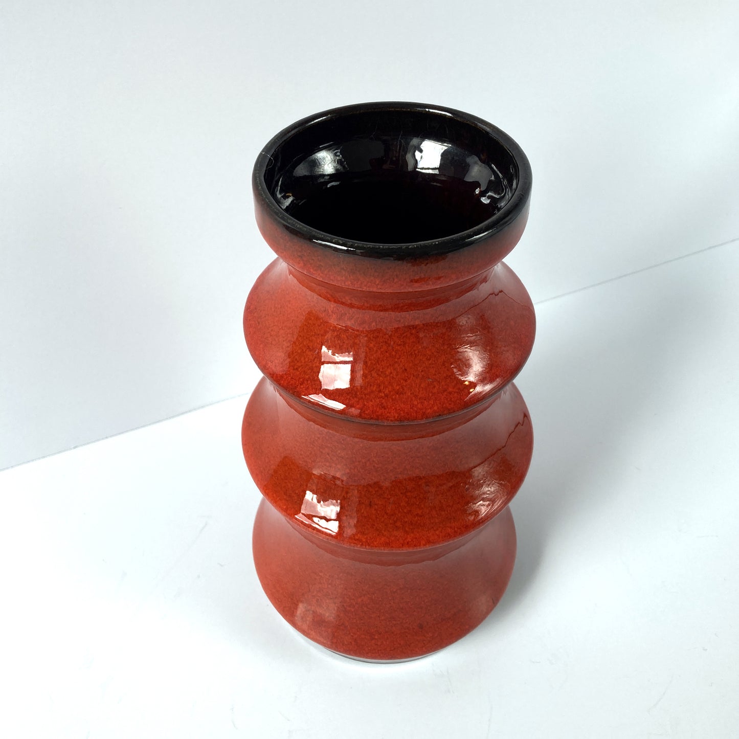 Bay Keramik Red Tiered Vase, 1960s