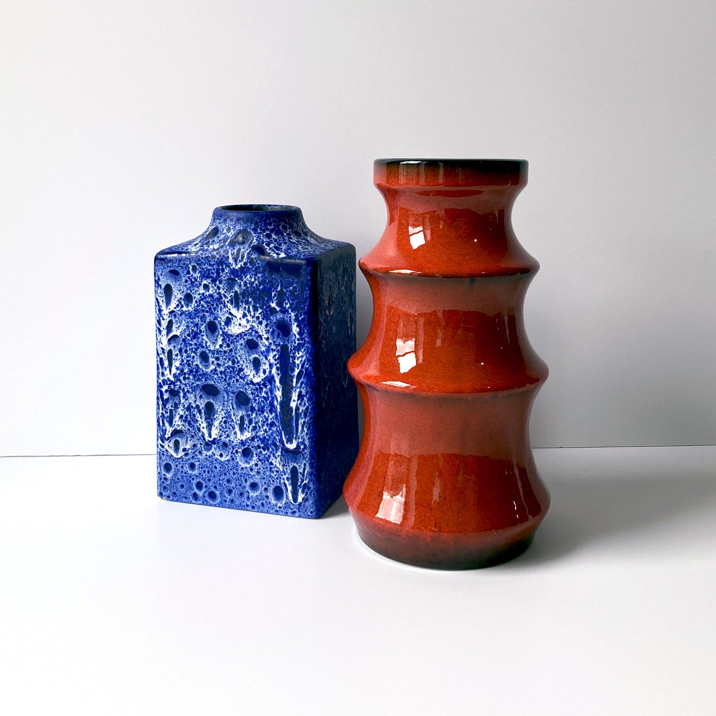 Bay Keramik Red Tiered Vase, 1960s
