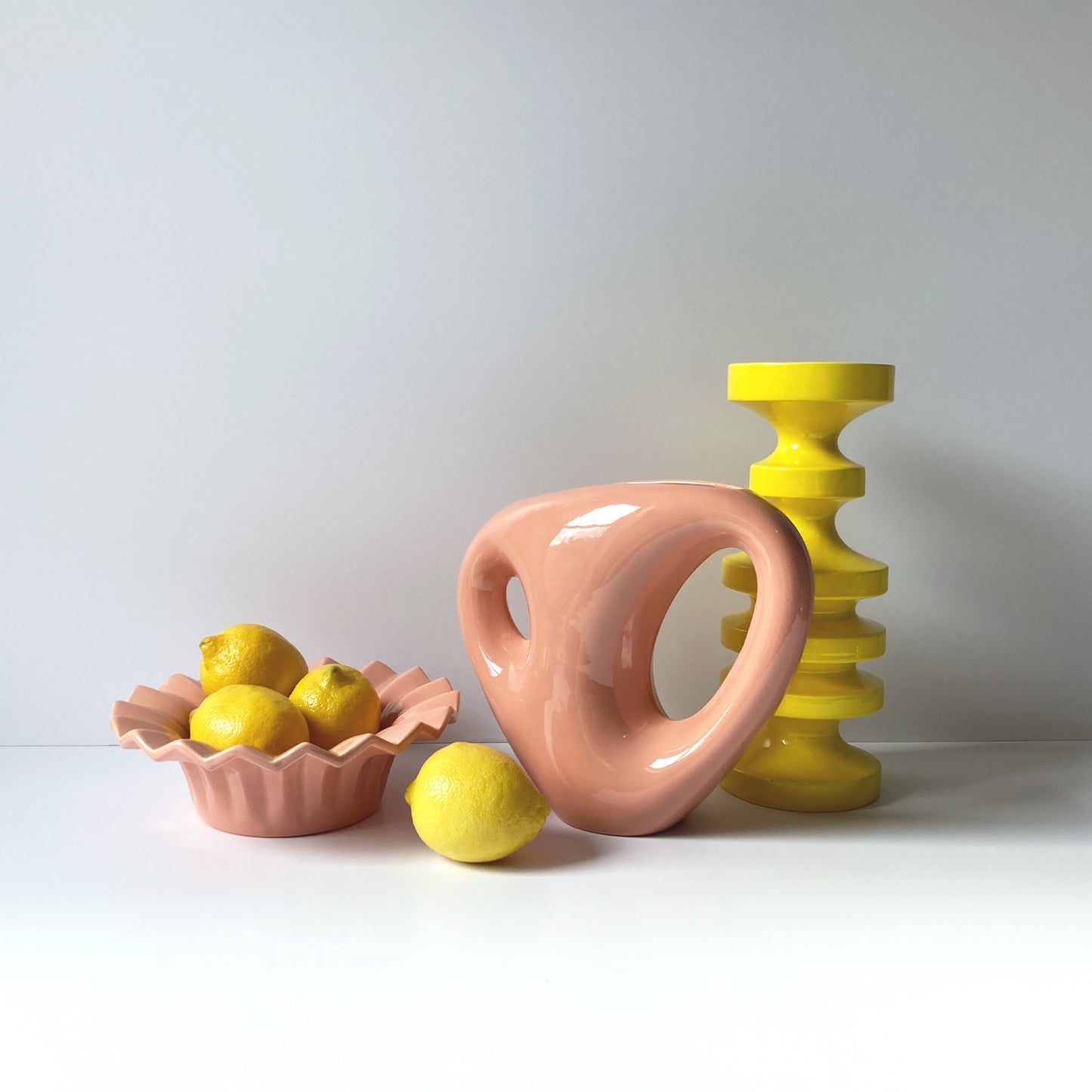 Haeger Blush Peach Abstract Vase, Postmodern