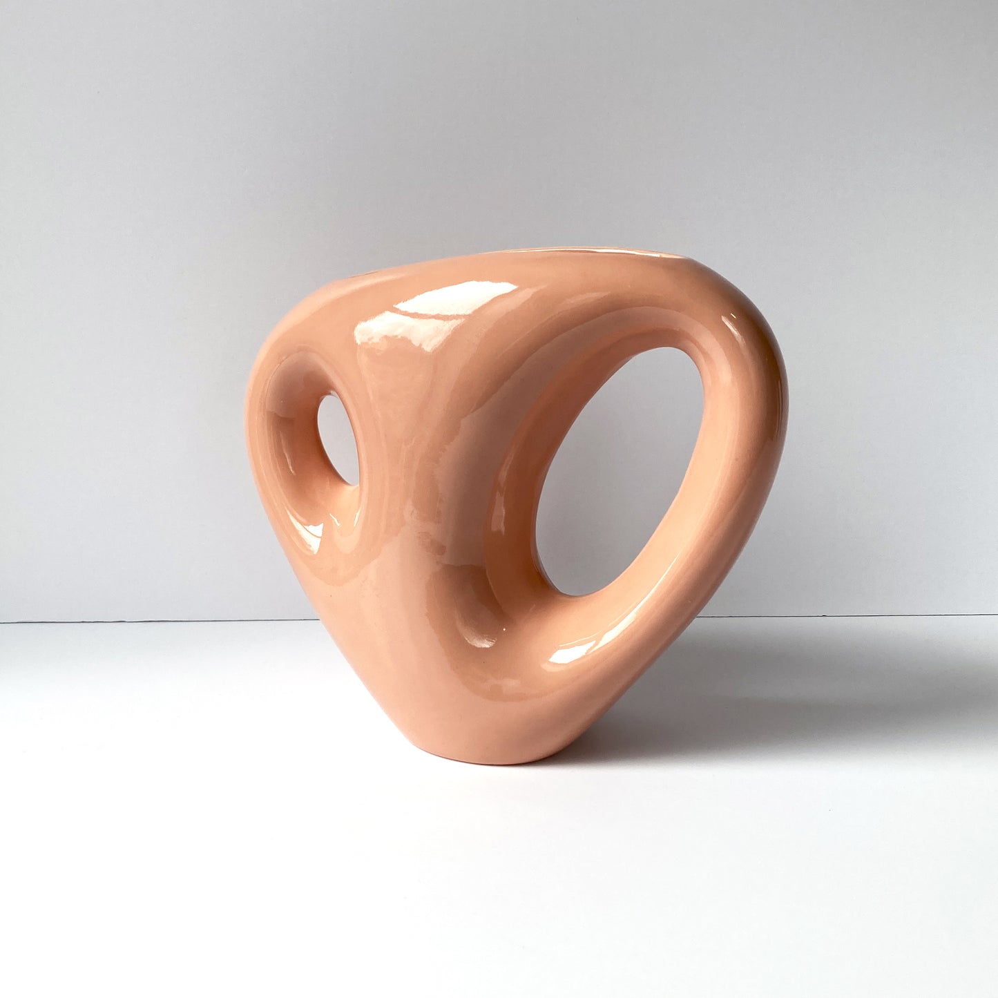 Haeger Blush Peach Abstract Vase, Postmodern