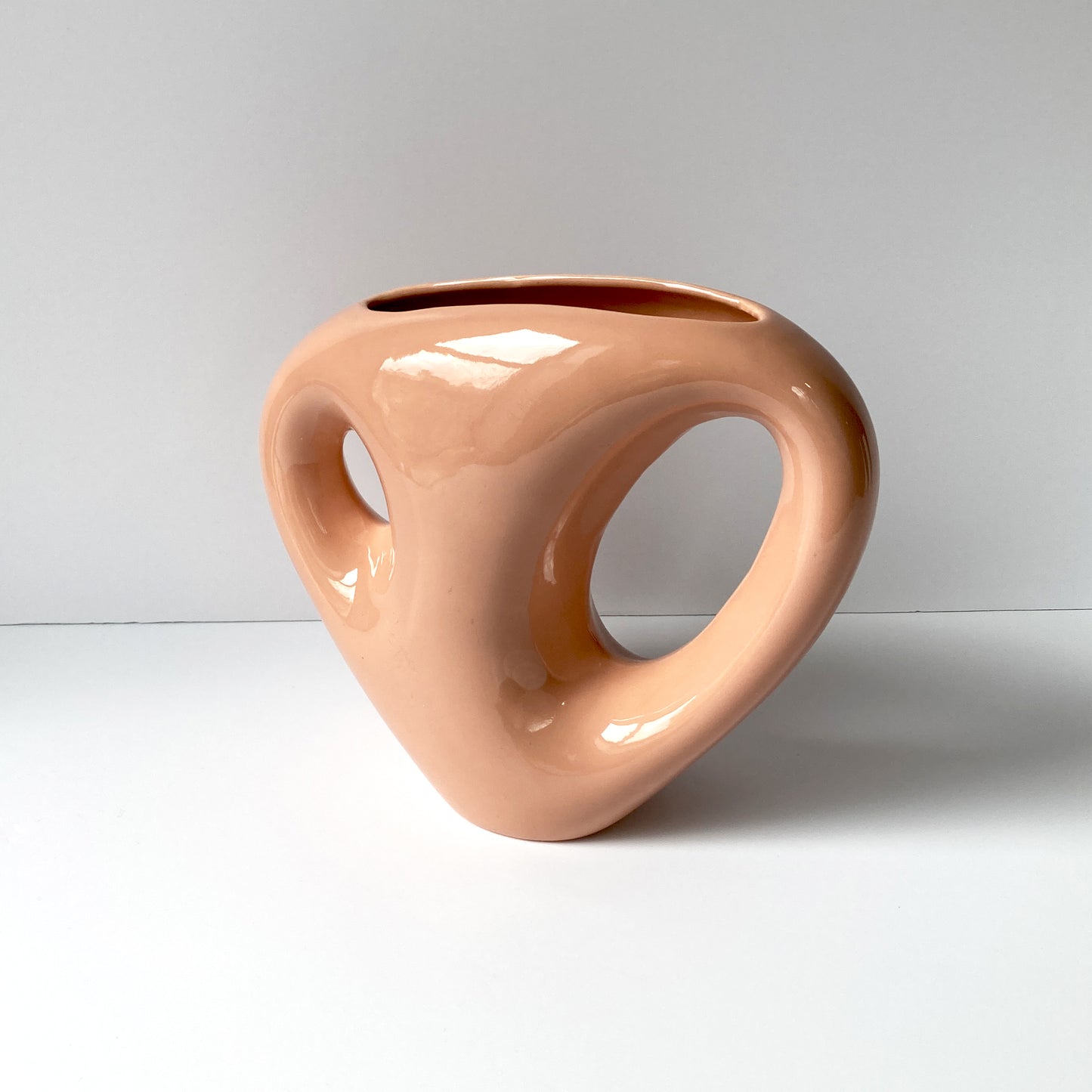 Haeger Blush Peach Abstract Vase, Postmodern
