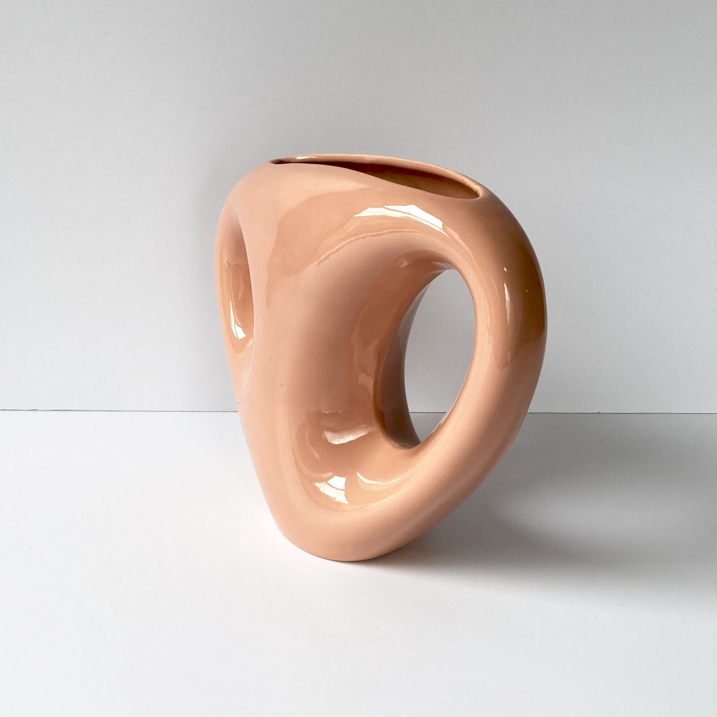Haeger Blush Peach Abstract Vase, Postmodern