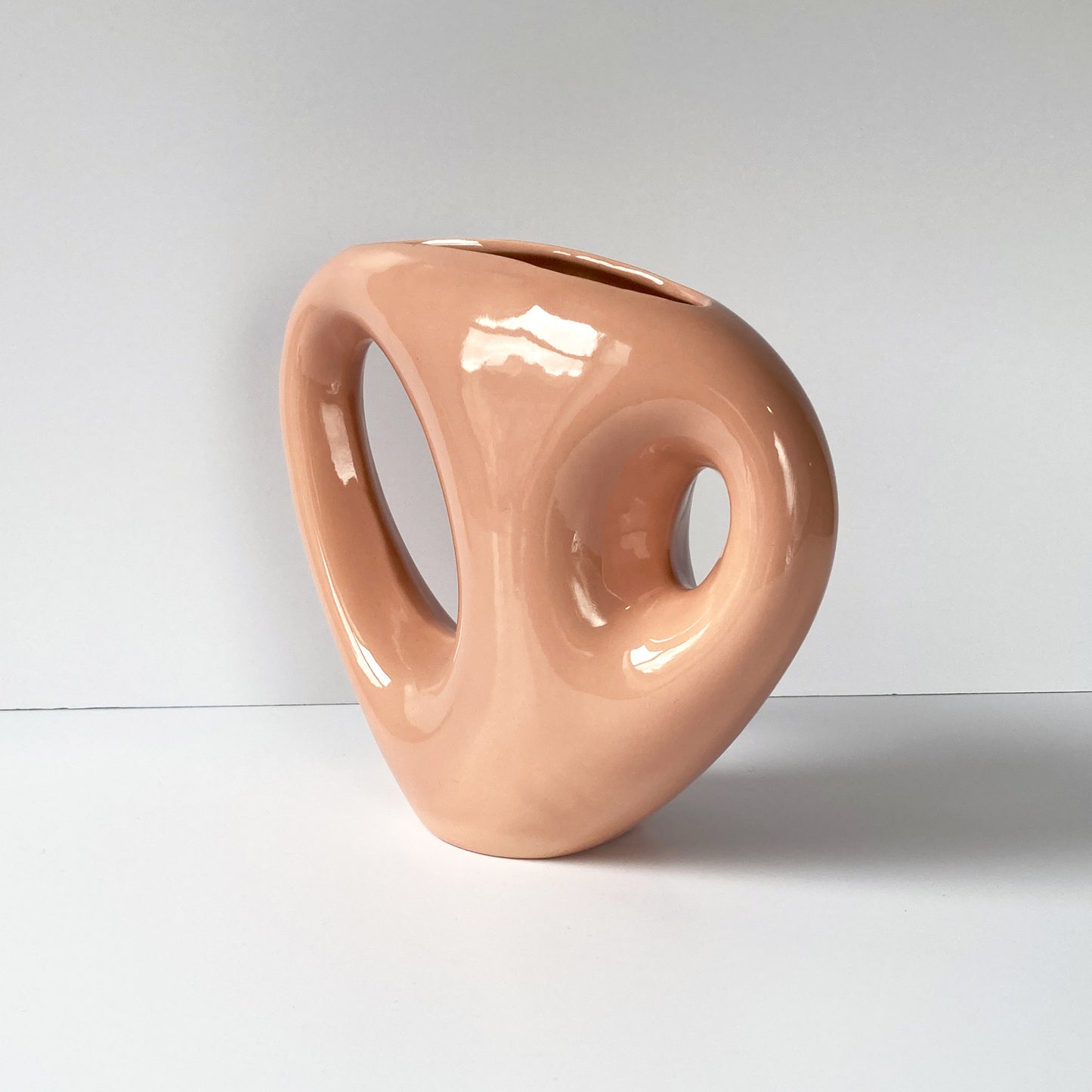 Haeger Blush Peach Abstract Vase, Postmodern