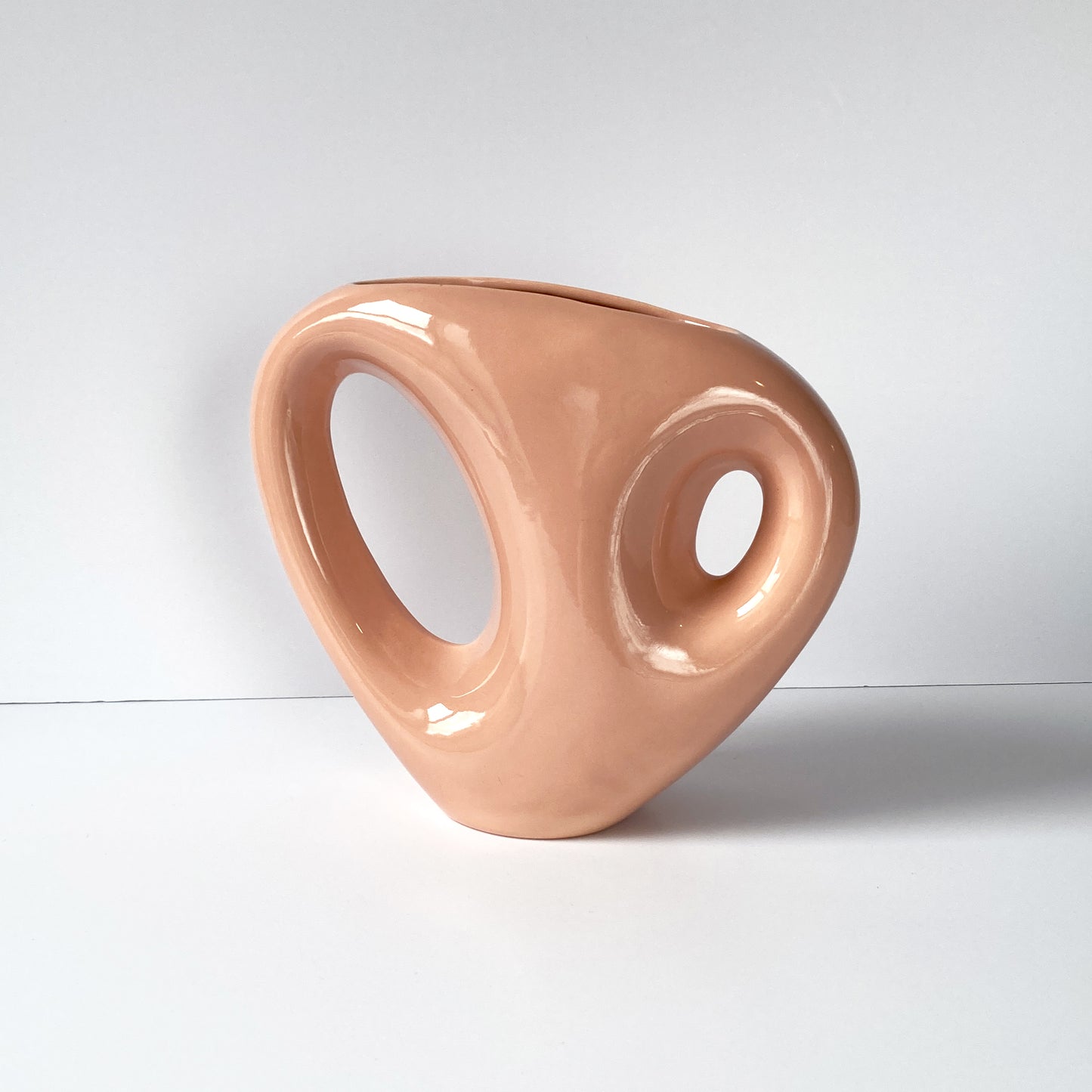 Haeger Blush Peach Abstract Vase, Postmodern