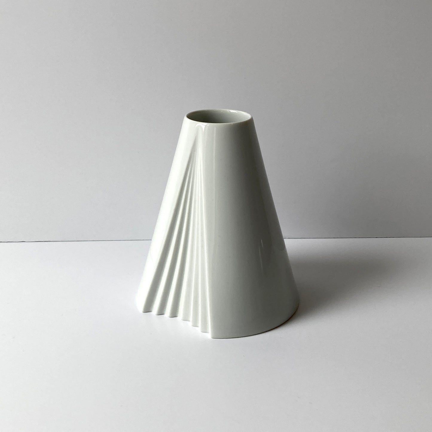 Rosenthal by Ambrogio Pozzi, White Porcelain Plisse Vase