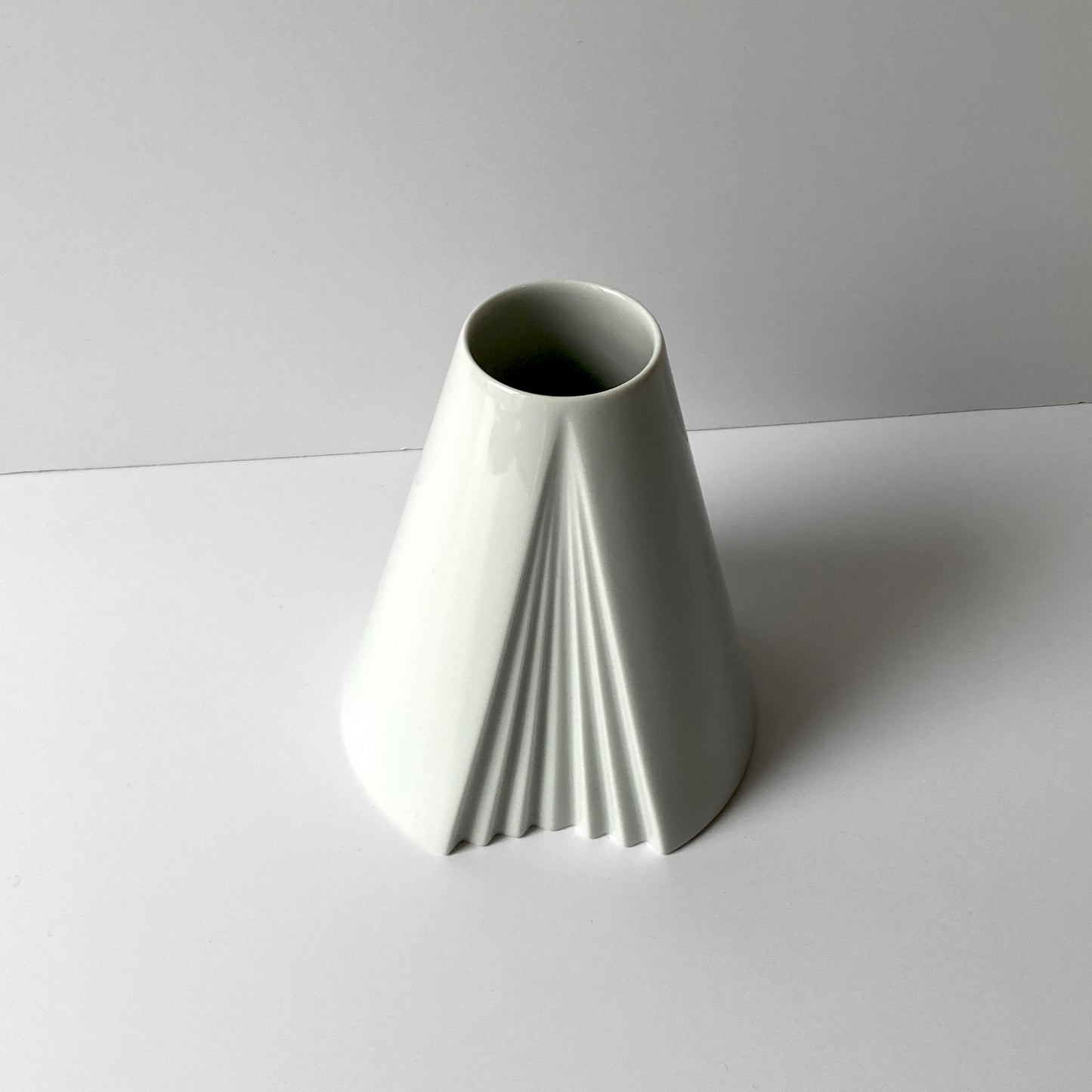 Rosenthal by Ambrogio Pozzi, White Porcelain Plisse Vase