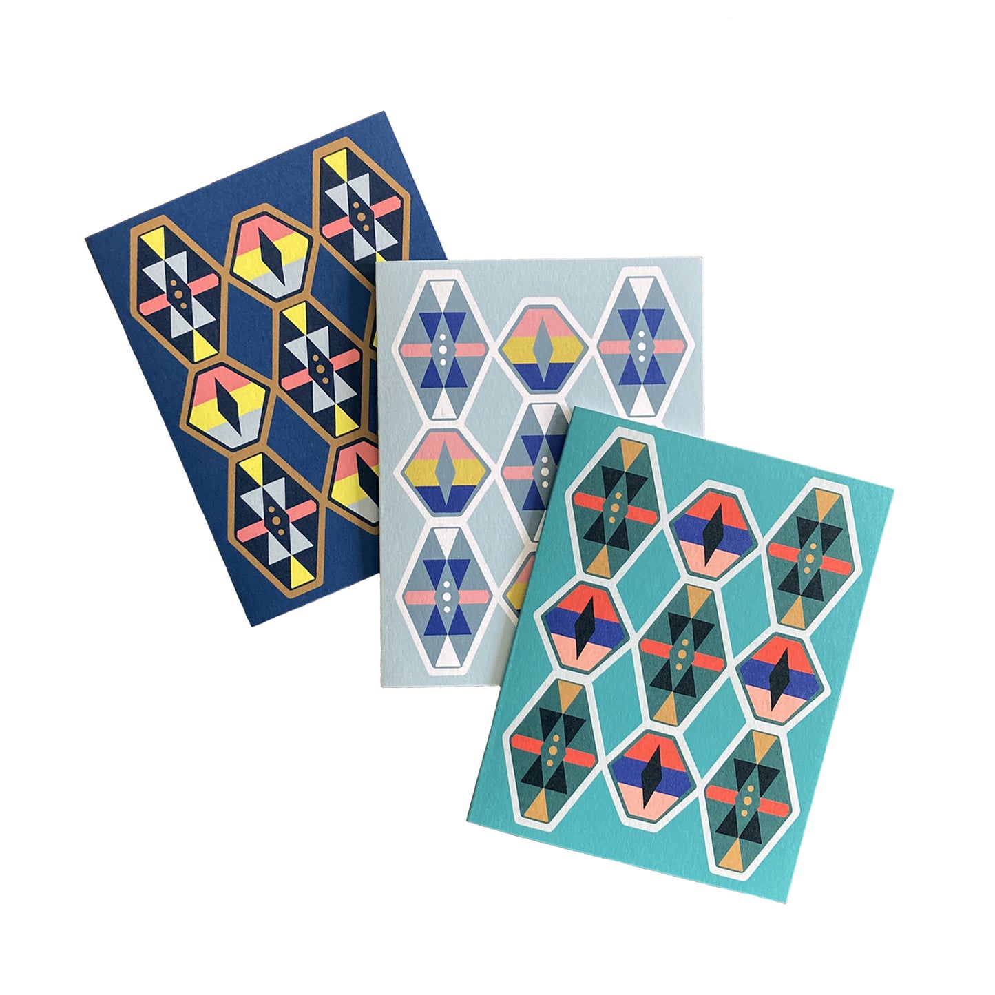 Folded Notecards, Bold Geo, Set of Six