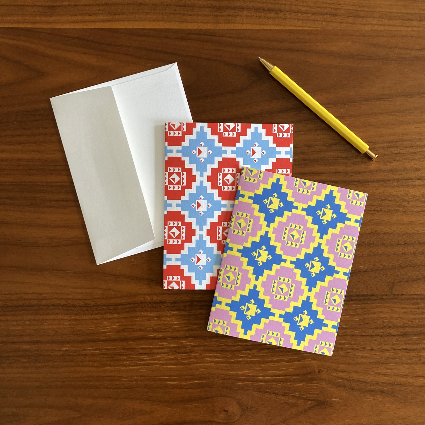 Folded Notecards, Coverlet Geo, Set of Six