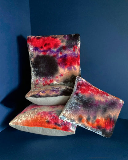 Hand Painted Pink Throw Pillow, Abstract No.2, 18 x 18