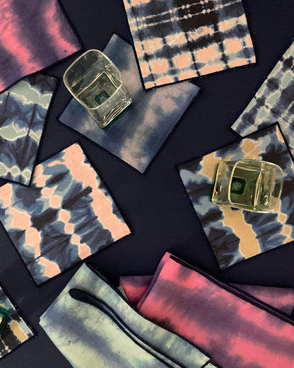 Jade & Indigo Ripple Cocktail Napkins, Set of Four