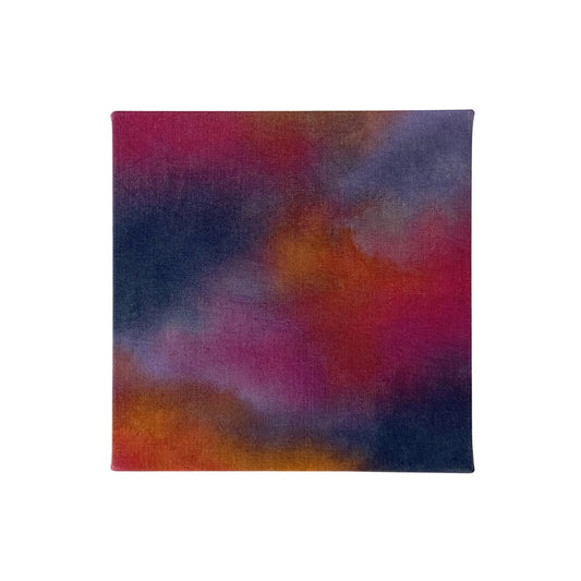 Abstract Cloud Painting in Magenta, Gray, Peach, Lilac, 10 x 10 inches