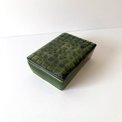 Italian Green Lidded Ceramic Box, 1960s