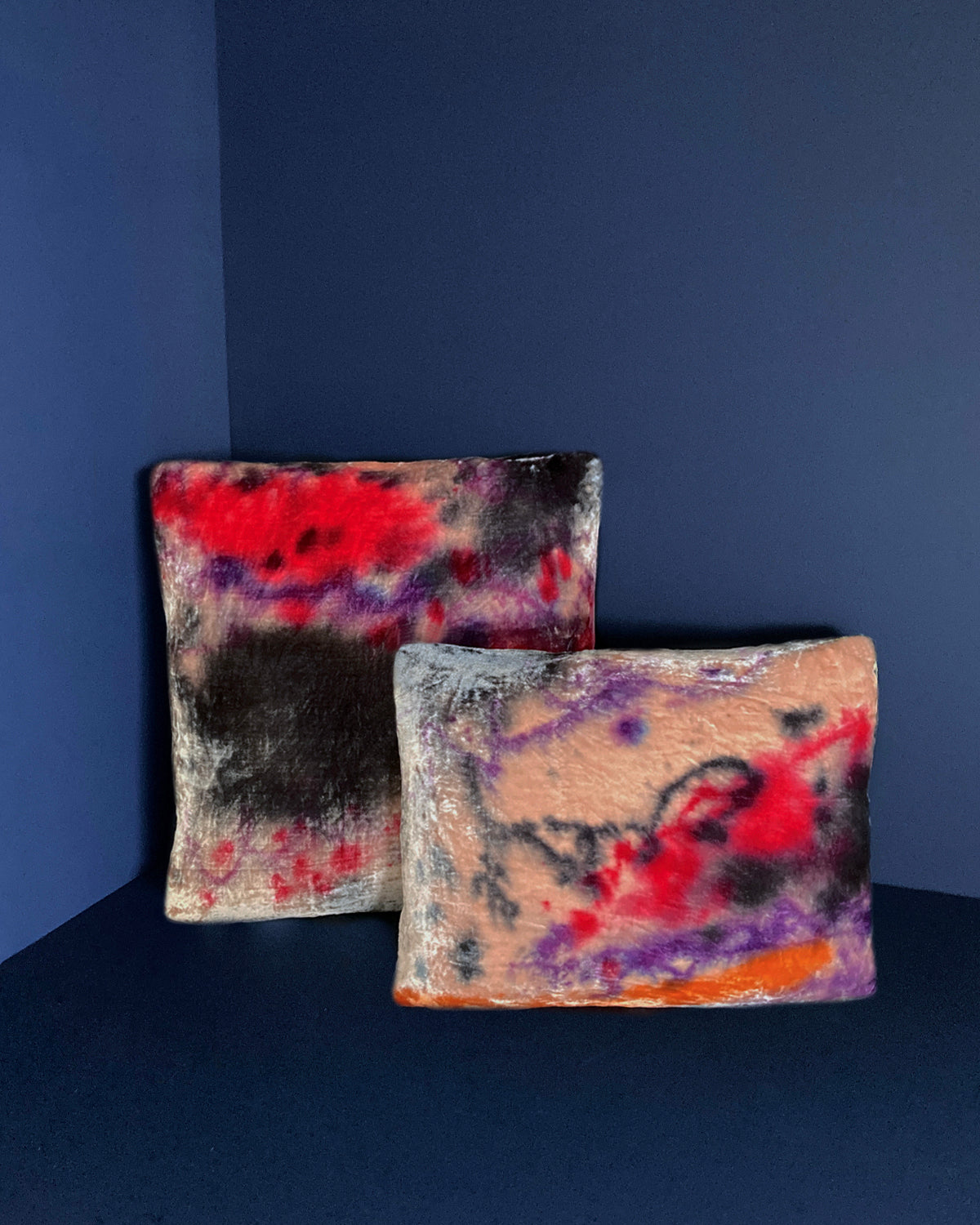 Hand Painted Pink Throw Pillow, Abstract No.2, 18 x 18