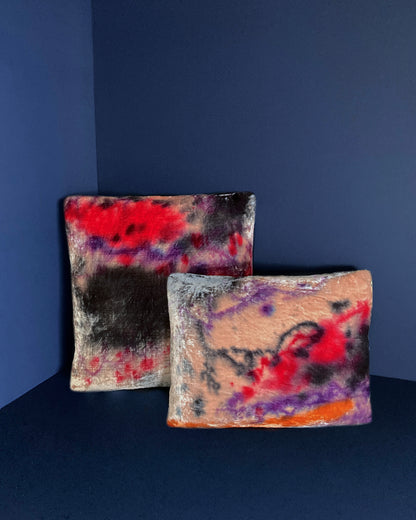 Hand Painted Rose Throw Pillow, Abstract No.4, 12 x 16