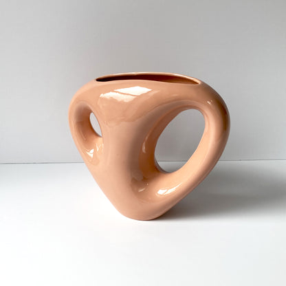 Haeger Blush Peach Abstract Vase, Postmodern