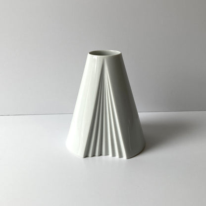 Rosenthal by Ambrogio Pozzi, White Porcelain Plisse Vase