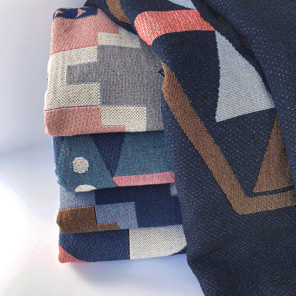 Group of geometric throw blankets