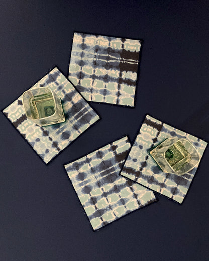 Jade & Indigo Ripple Cocktail Napkins, Set of Four