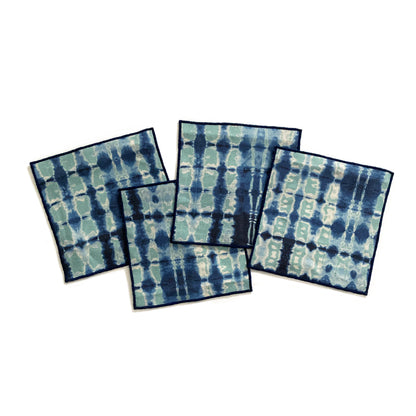 Jade & Indigo Ripple Cocktail Napkins, Set of Four