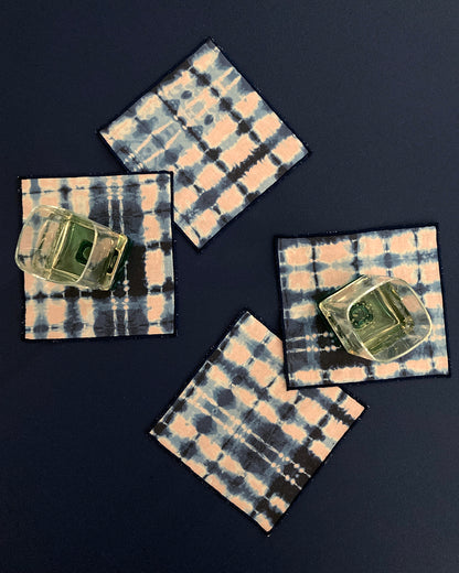 Rose & Indigo Ripple Cocktail Napkins, Set of Four