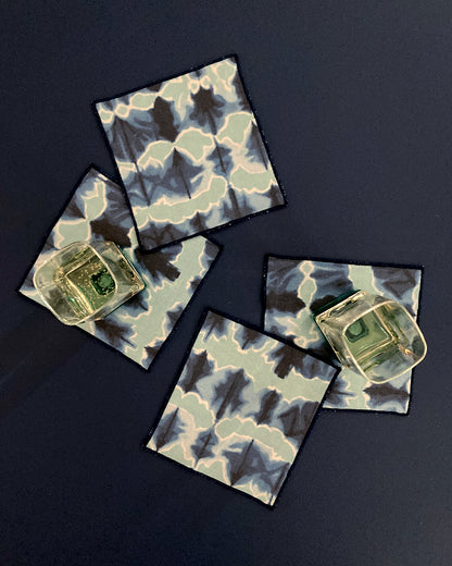 Jade & Indigo Wave Cocktail Napkins, Set of Four