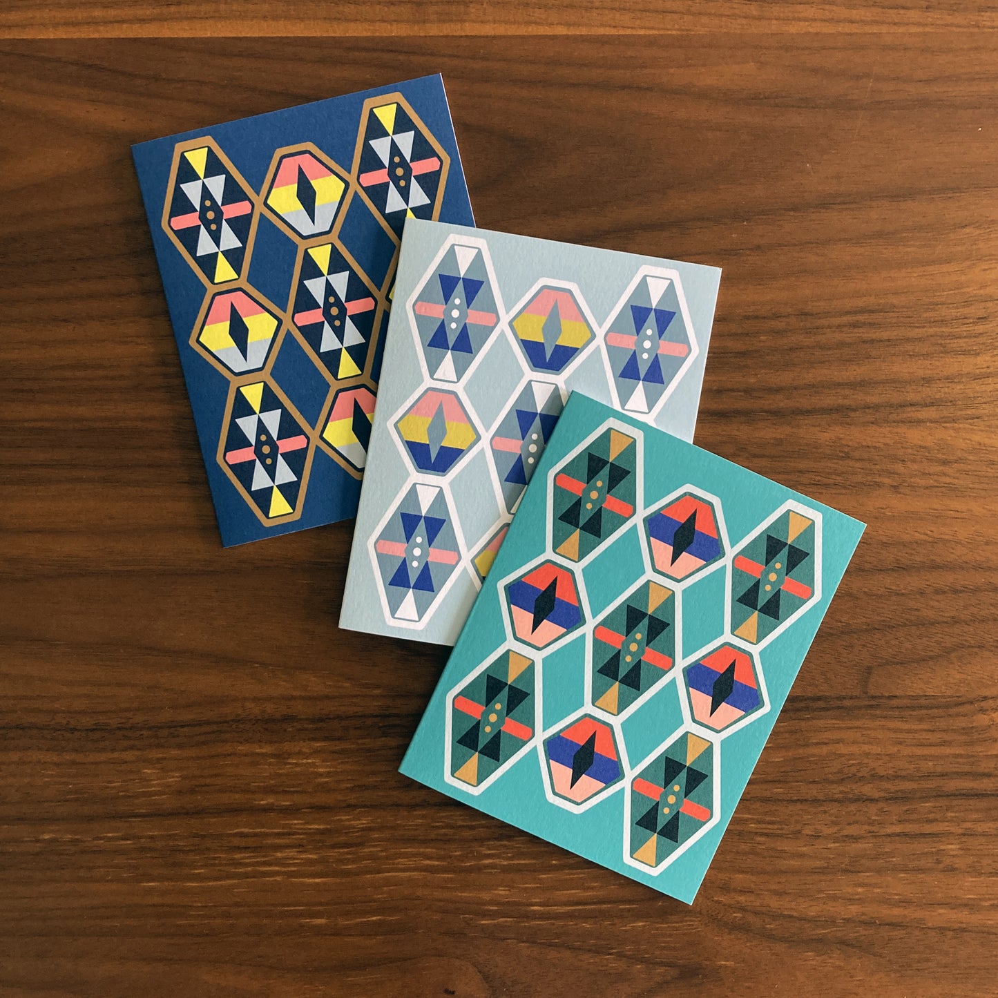 Folded Notecards, Bold Geo, Set of Six