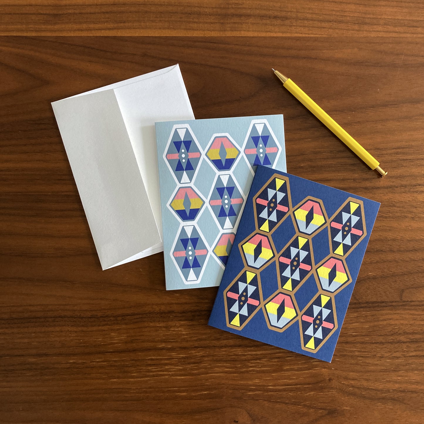 Folded Notecards, Bold Geo, Set of Six