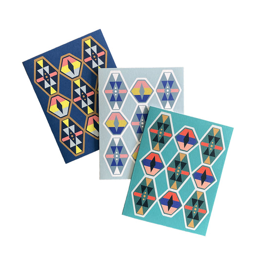 Folded Notecards, Bold Geo, Set of Six